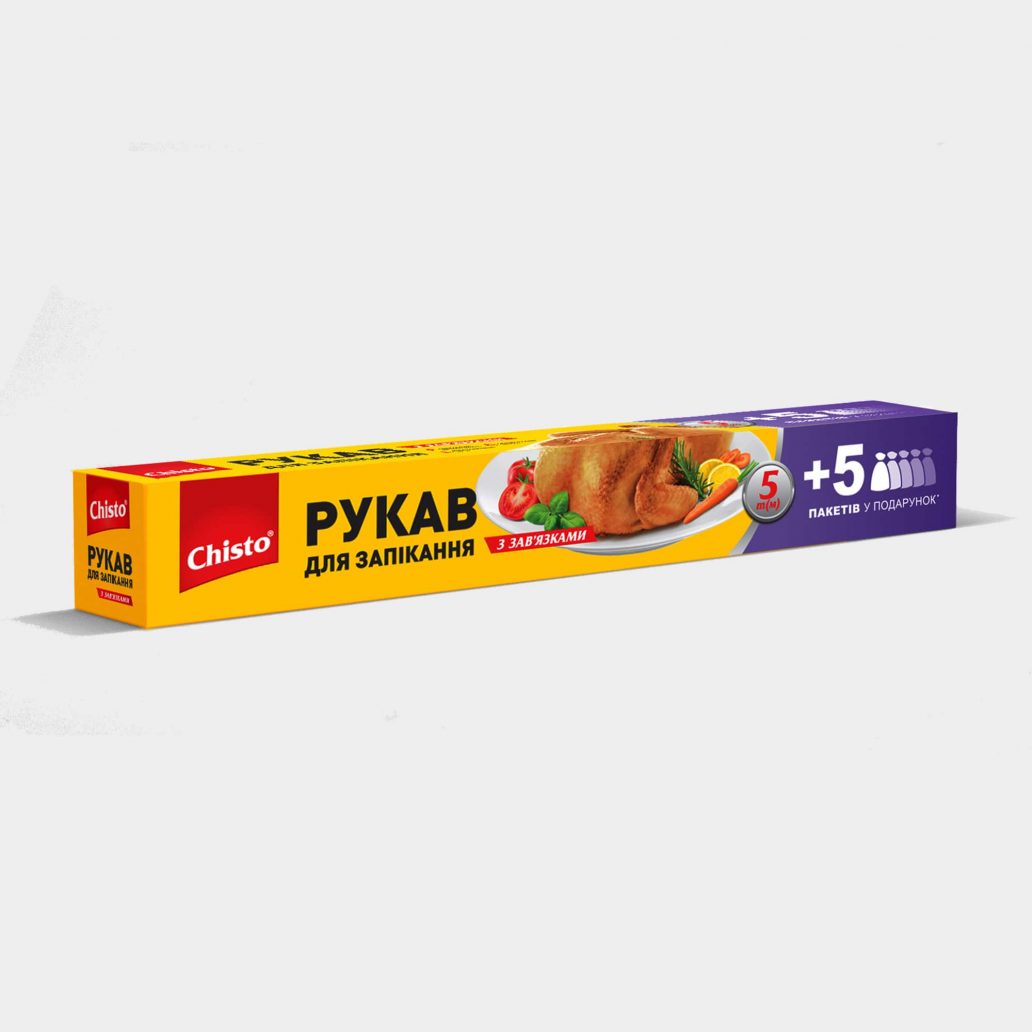 Рукав для запікання з зав’язками 5 м + 5 пакетів для запікання «Chisto»